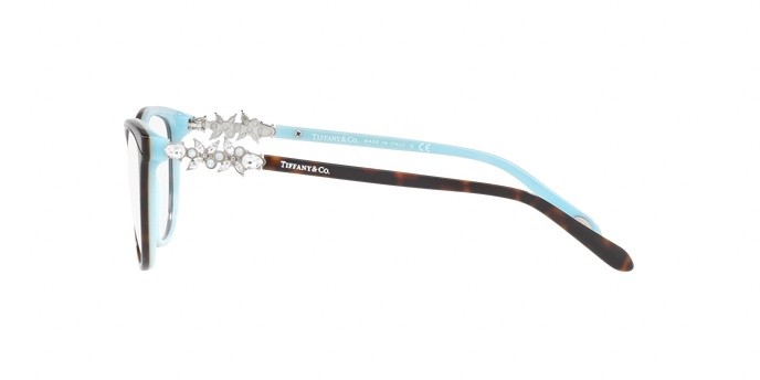 Occhiali da vista Tiffany TF 2144HB (8134) colore havana/blue forma cat eye lenti demo lens