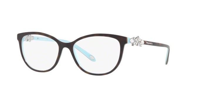 Occhiali da vista Tiffany TF 2144HB (8134) colore havana/blue forma cat eye lenti demo lens