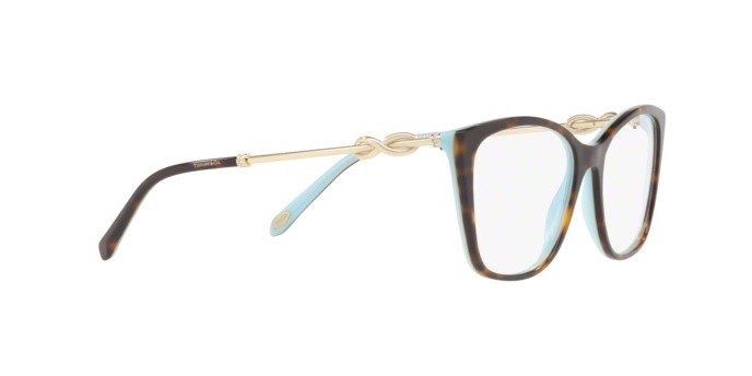 Eyeglasses Tiffany TF 2160B (8134) color havana/blue shape square lenses demo lens
