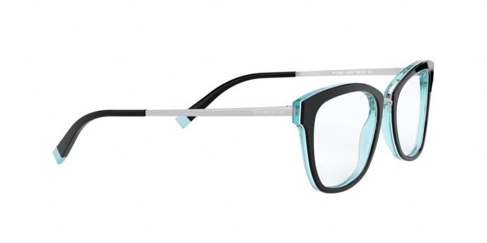 Brillen Tiffany TF 2186 (8274) farbe black/crystal blue form quadratisch gläser demo lens
