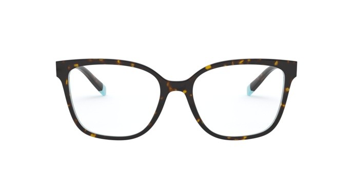 Eyeglasses Tiffany TF 2189 (8275) color havana/white/blue shape square lenses demo lens