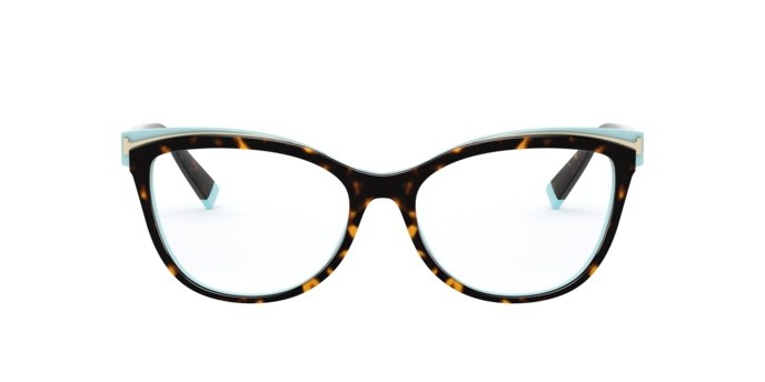 Eyeglasses Tiffany TF 2192 (8134) color havana/blue shape cat eye lenses demo lens