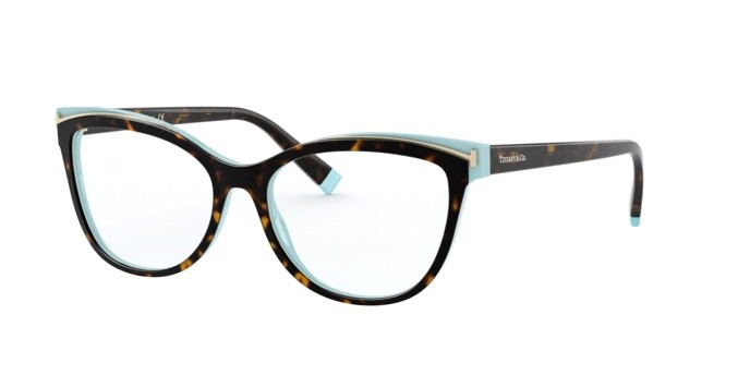 Eyeglasses Tiffany TF 2192 (8134) color havana/blue shape cat eye lenses demo lens