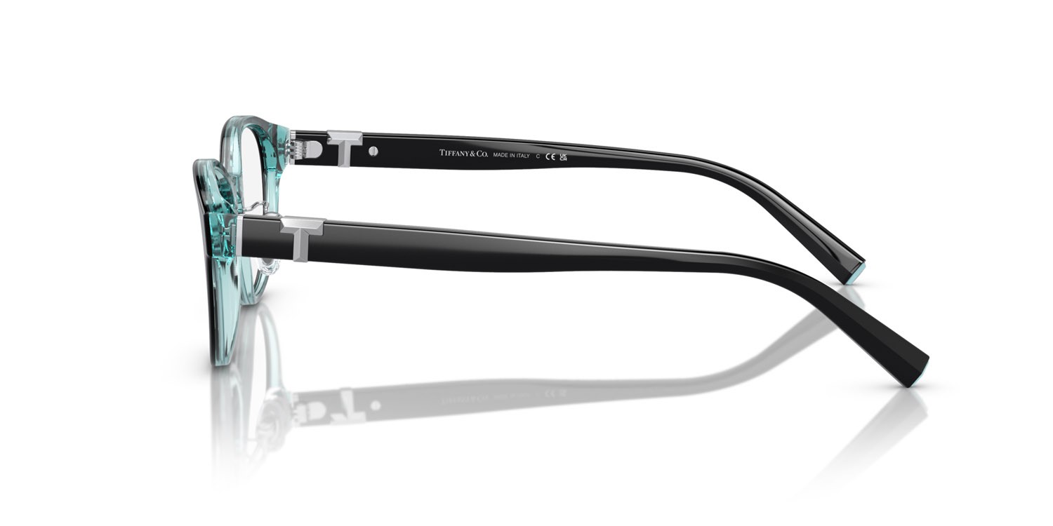 Eyeglasses Tiffany TF 2236D (8285) color nero su blu tiffany crystal shape oval lenses lente demo