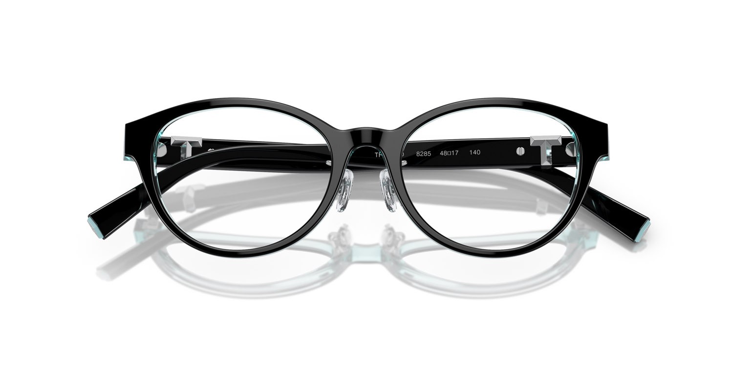 Eyeglasses Tiffany TF 2236D (8285) color nero su blu tiffany crystal shape oval lenses lente demo