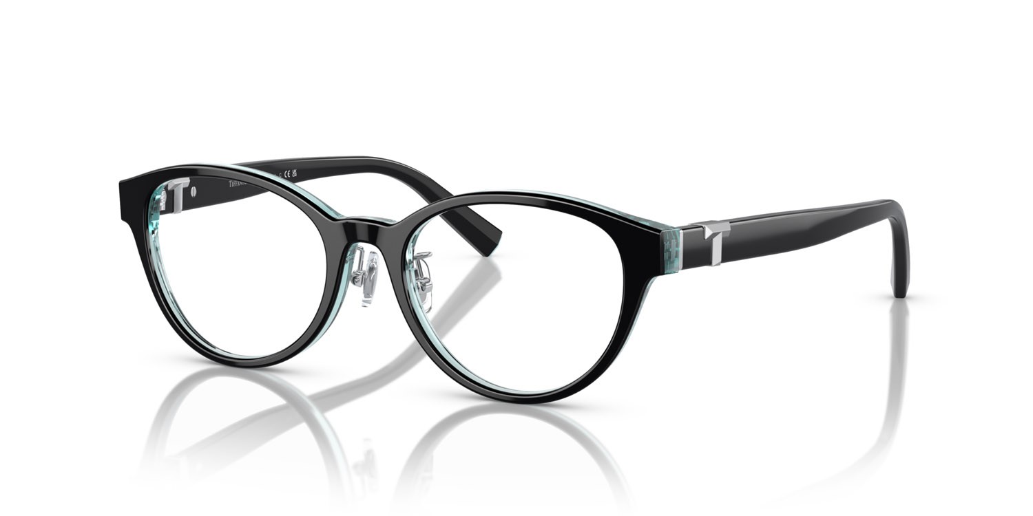 Eyeglasses Tiffany TF 2236D (8285) color nero su blu tiffany crystal shape oval lenses lente demo