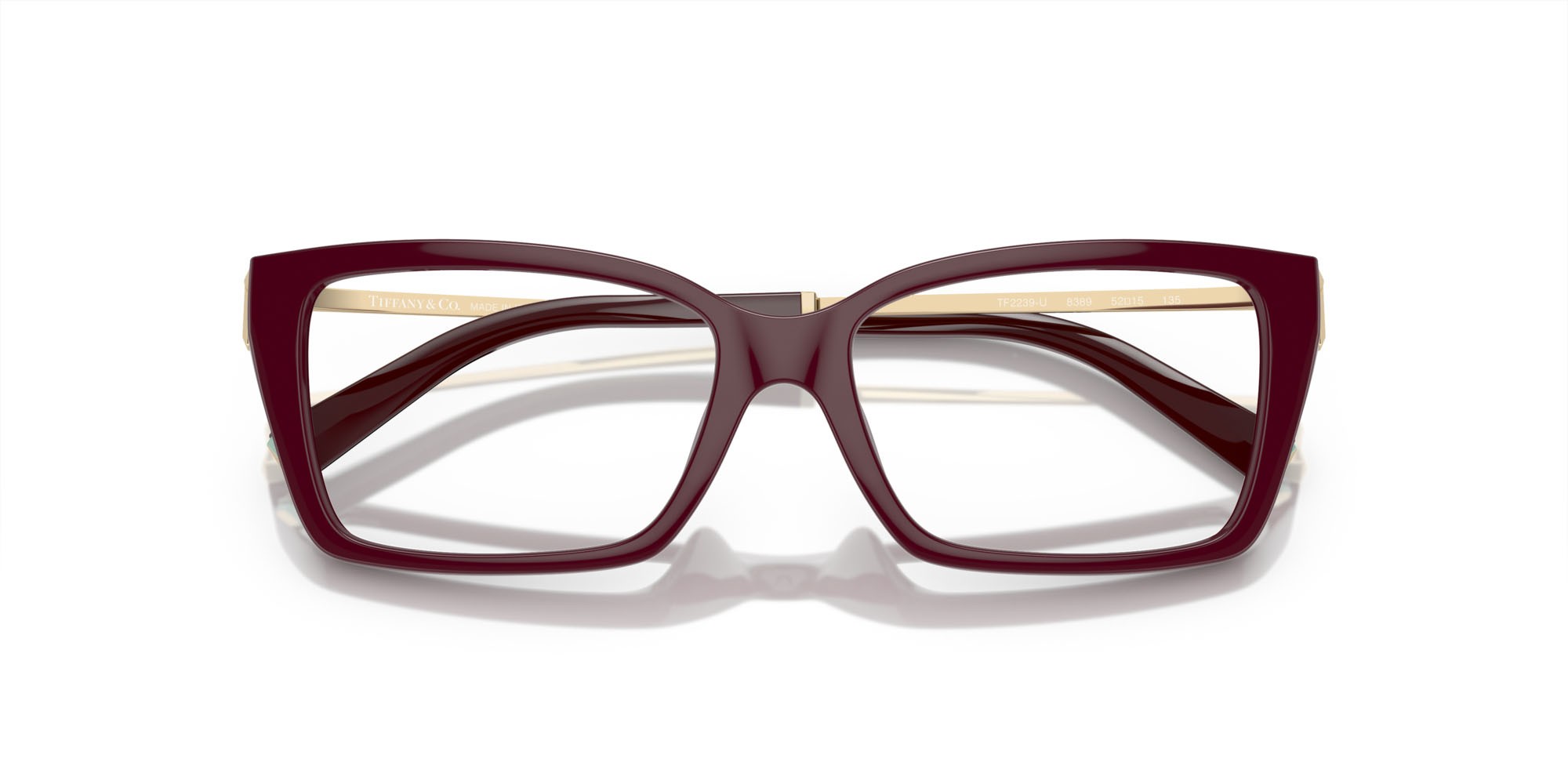 Eyeglasses Tiffany TF 2239U (8389) color vinaccia shape rectangle lenses lente demo