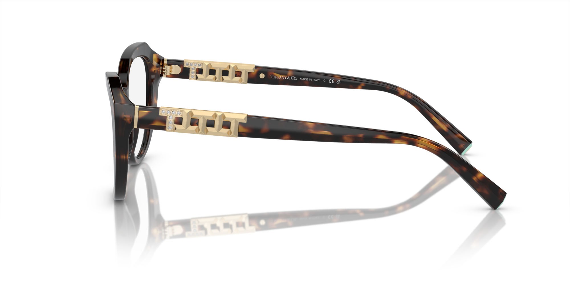 Eyeglasses Tiffany TF 2241B (8015) color havana shape cat eye lenses lente demo