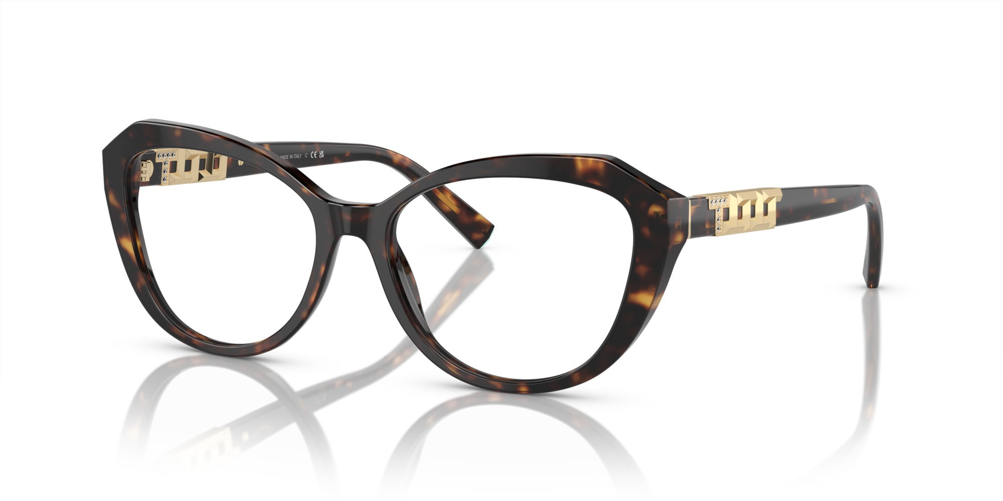 Eyeglasses Tiffany TF 2241B (8015) color havana shape cat eye lenses lente demo