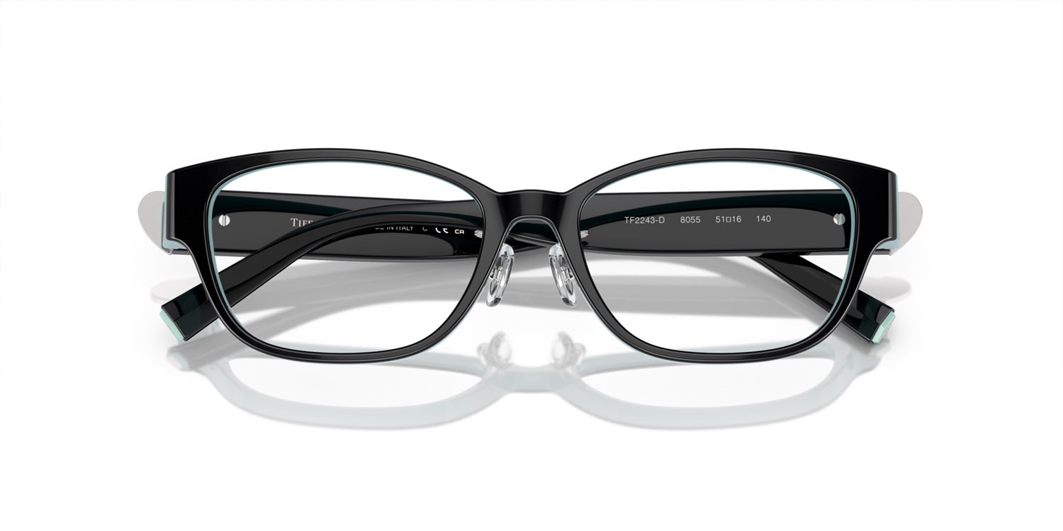 Brillen Tiffany TF 2243D (8055) farbe nero su blu tiffany form quadratisch gläser lente demo