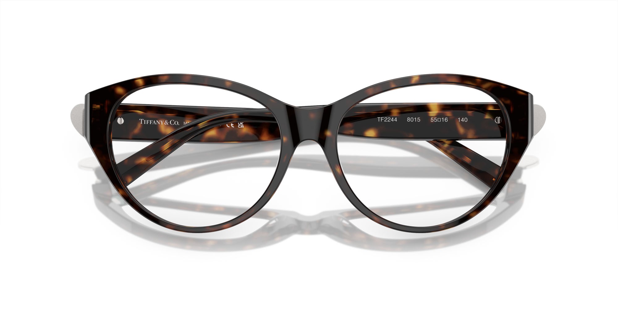 Occhiali da vista Tiffany TF 2244 (8015) colore havana forma pantos lenti lente demo