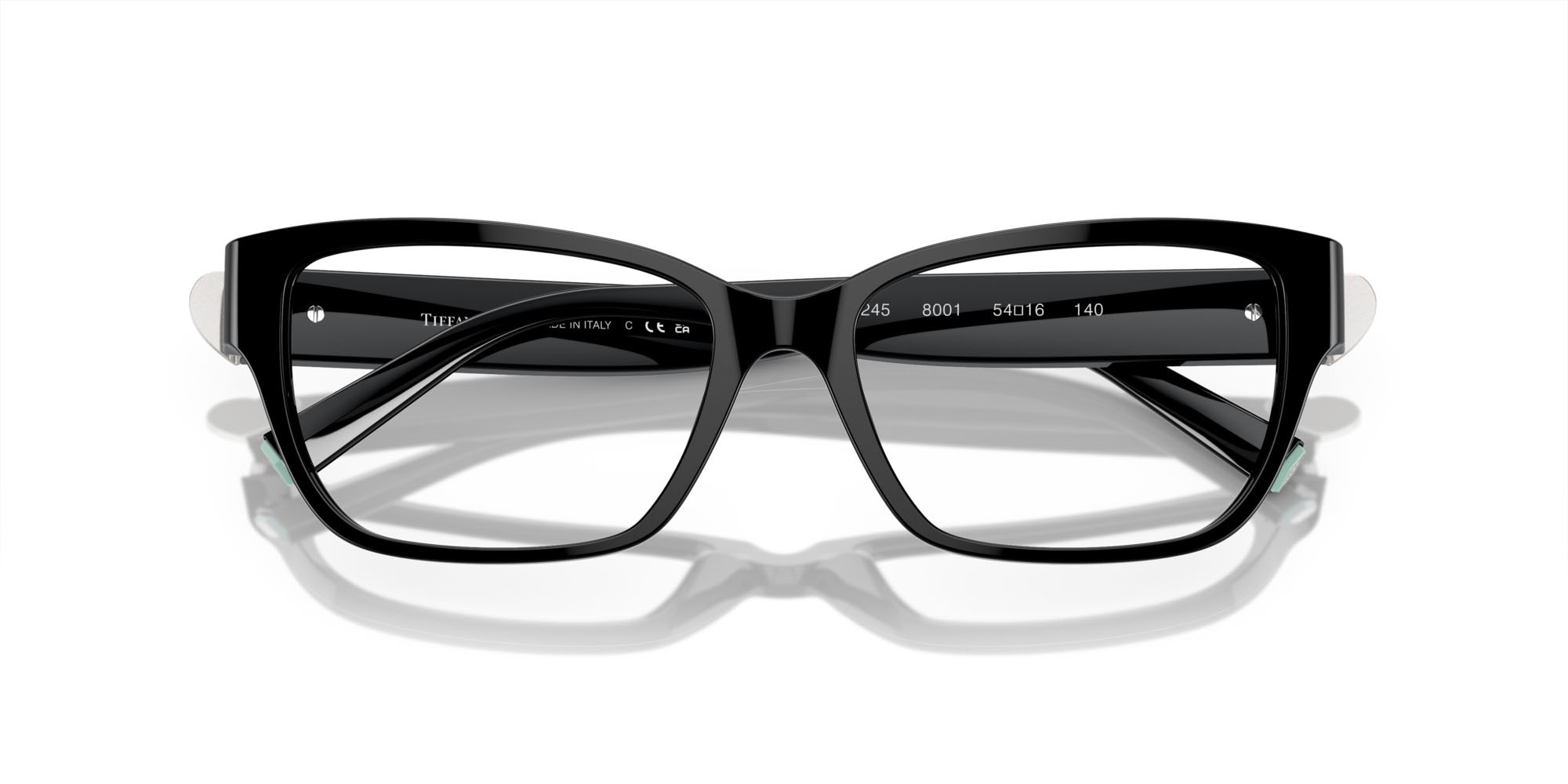Eyeglasses Tiffany TF 2245 (8001) color nero shape rectangle lenses lente demo