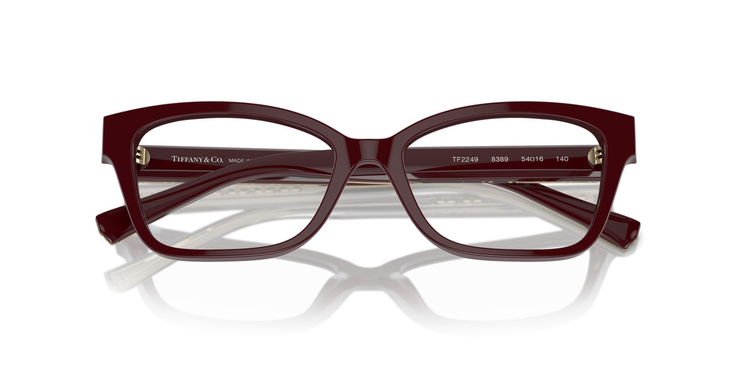 Eyeglasses Tiffany TF 2249 (8389) color vinaccia shape butterfly lenses lente demo