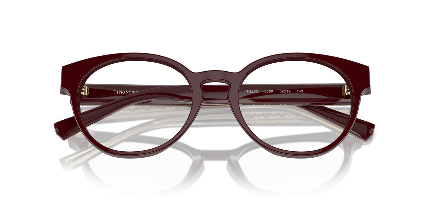 Eyeglasses Tiffany TF 2250 (8389) color vinaccia shape pantos lenses lente demo