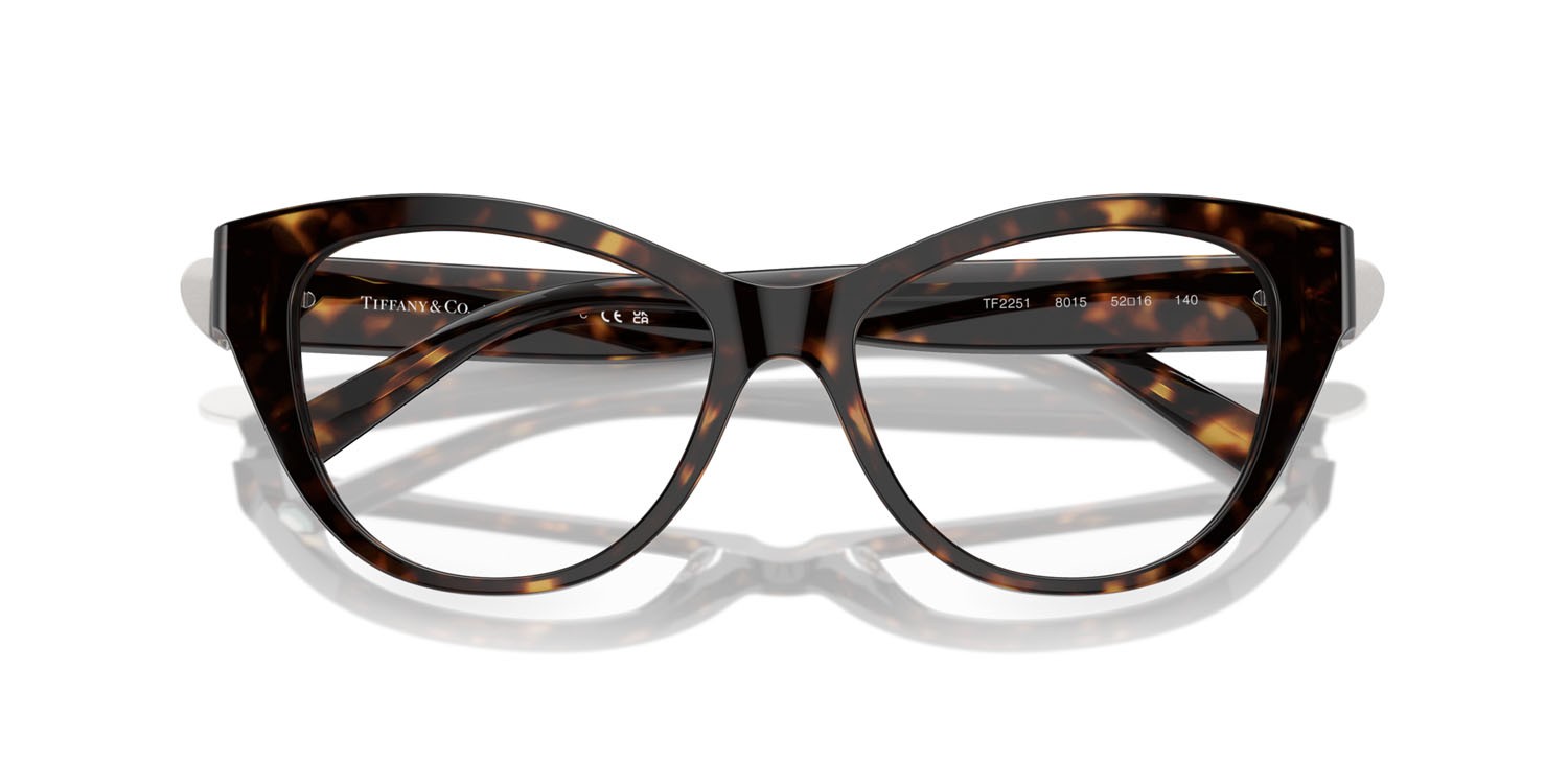 Eyeglasses Tiffany TF 2251 (8015) color havana shape cat eye lenses lente demo