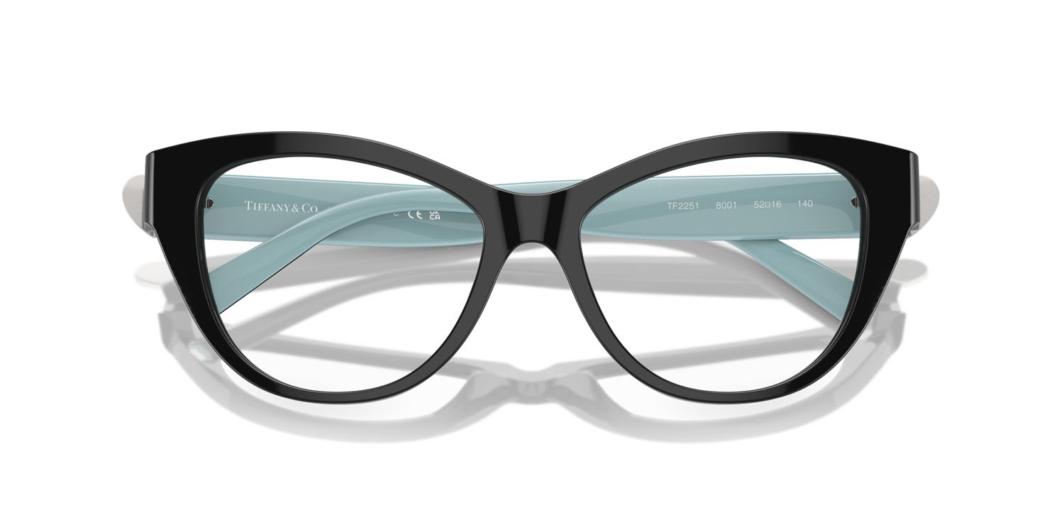 Occhiali da vista Tiffany TF 2251 (8406) colore nero forma cat eye lenti lente demo