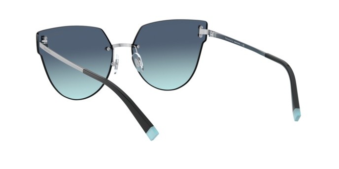 Sunglasses Tiffany TF 3070 (60019S) color silver shape irregular lenses azure gradient blue