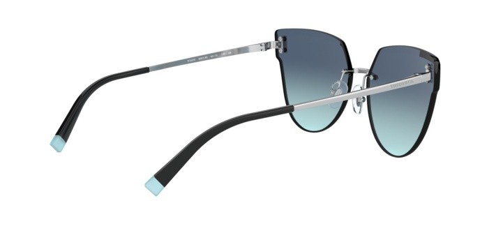 Sunglasses Tiffany TF 3070 (60019S) color silver shape irregular lenses azure gradient blue