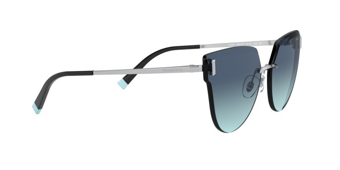 Sunglasses Tiffany TF 3070 (60019S) color silver shape irregular lenses azure gradient blue