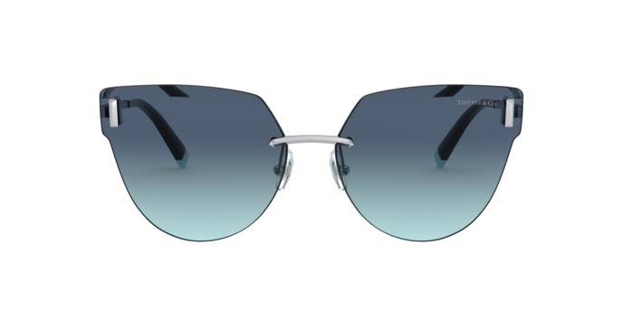 Sunglasses Tiffany TF 3070 (60019S) color silver shape irregular lenses azure gradient blue
