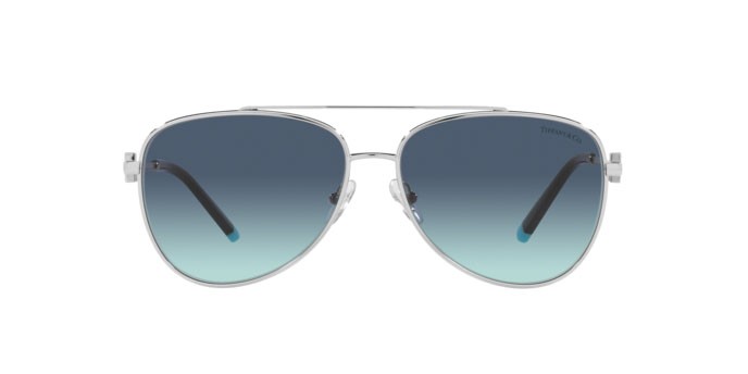 Sonnenbrillen Tiffany TF 3080 (60019S) farbe silver form aviator gläser azure gradient blue