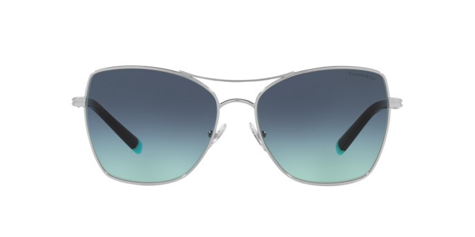 Sonnenbrillen Tiffany TF 3084 (60019S) farbe silver form quadratisch gläser azure gradient blue
