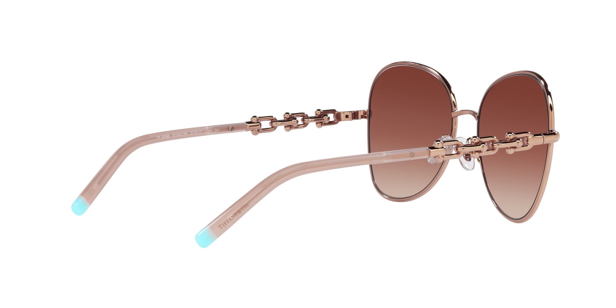 Sonnenbrillen Tiffany TF 3086 (61053N) farbe rubedo form aviator gläser rosa sfumato arancione a specchio