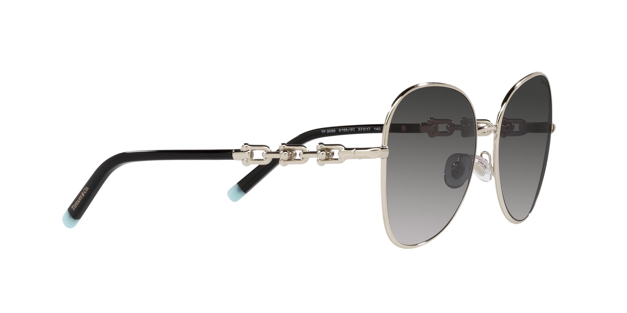 Sunglasses Tiffany TF 3086 (61663C) color oro pallido shape aviator lenses sfumato grigio