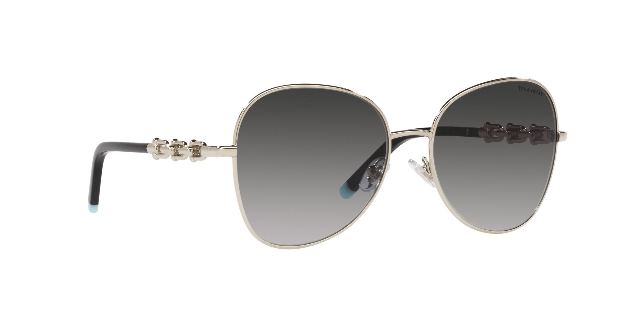 Sunglasses Tiffany TF 3086 (61663C) color oro pallido shape aviator lenses sfumato grigio