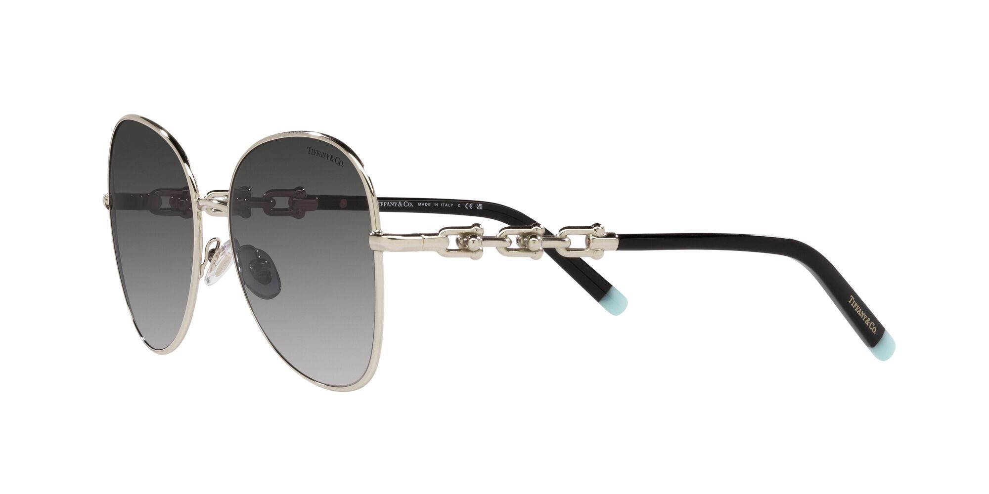Sunglasses Tiffany TF 3086 (61663C) color oro pallido shape aviator lenses sfumato grigio