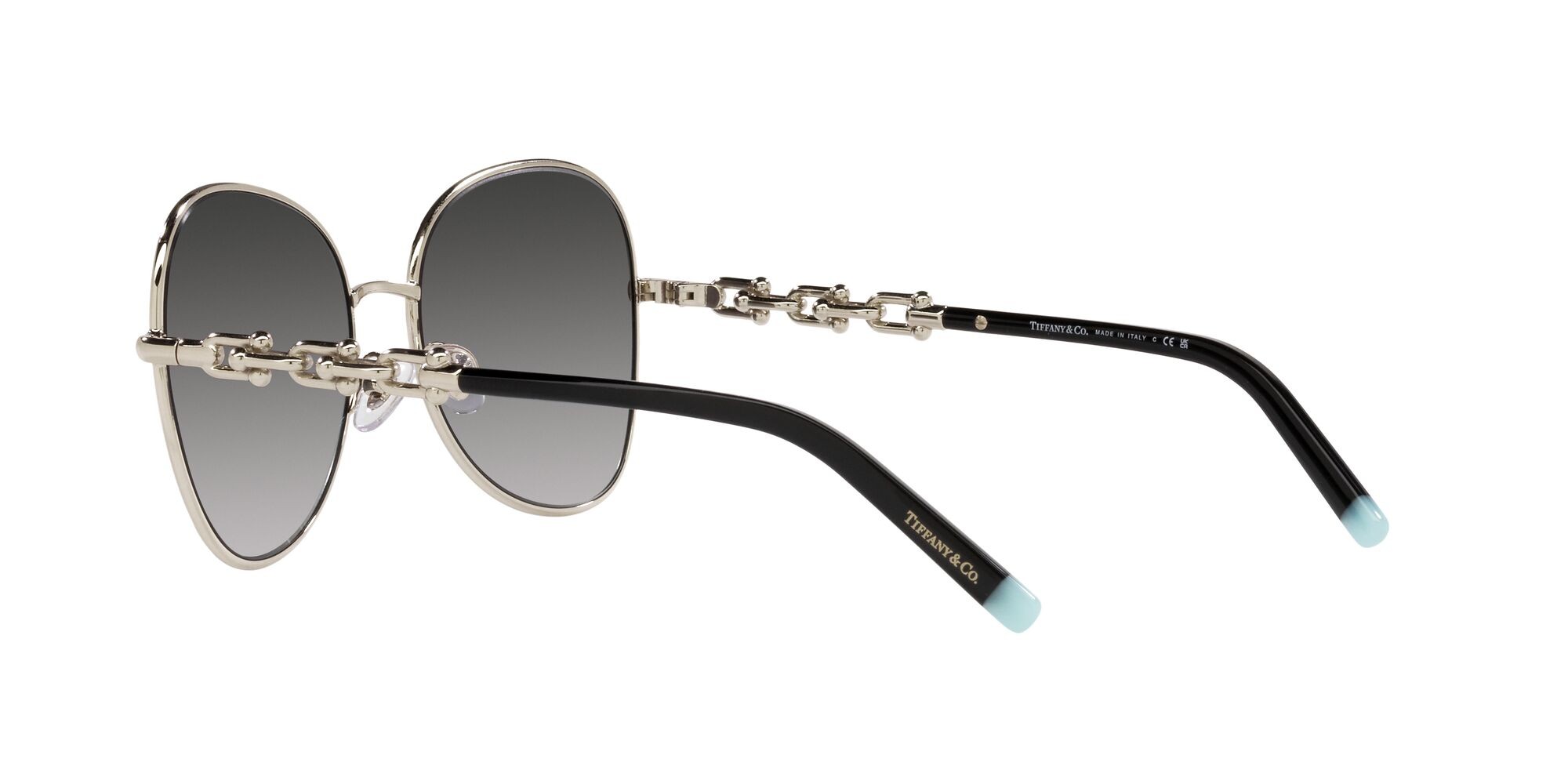 Sunglasses Tiffany TF 3086 (61663C) color oro pallido shape aviator lenses sfumato grigio