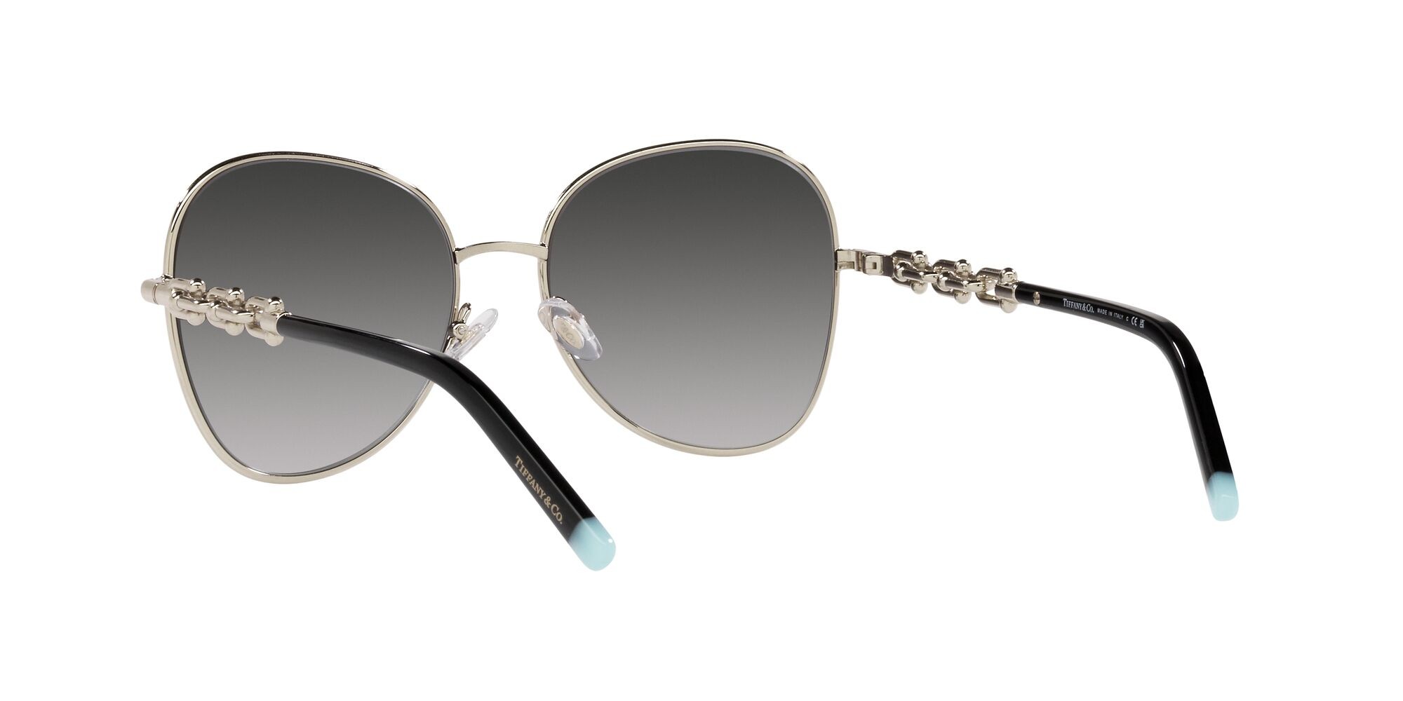 Sunglasses Tiffany TF 3086 (61663C) color oro pallido shape aviator lenses sfumato grigio