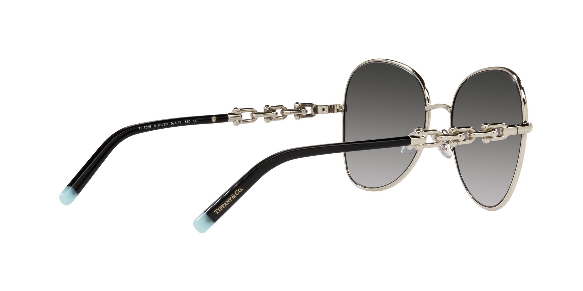 Sunglasses Tiffany TF 3086 (61663C) color oro pallido shape aviator lenses sfumato grigio