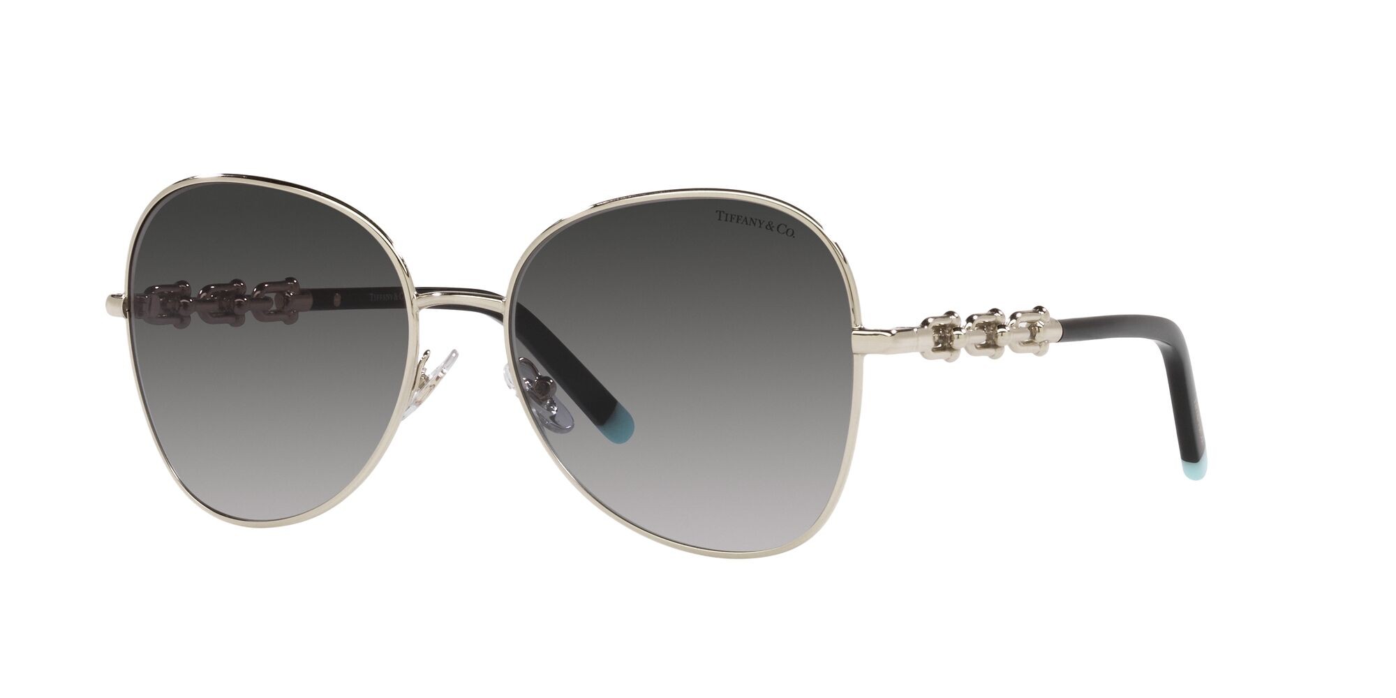 Sunglasses Tiffany TF 3086 (61663C) color oro pallido shape aviator lenses sfumato grigio
