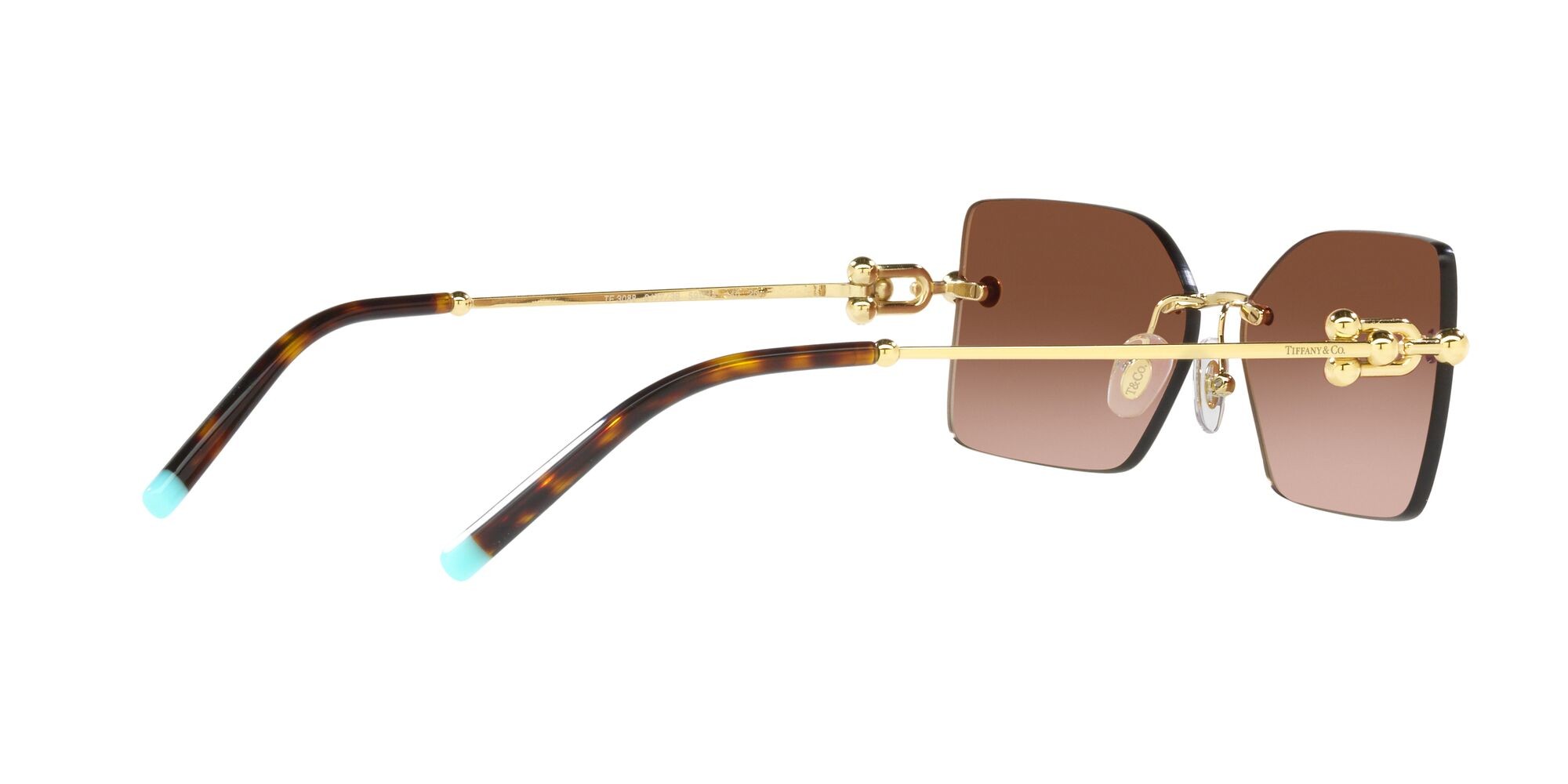 Sonnenbrillen Tiffany TF 3088 (61773B) farbe oro pallido form rechteckig gläser marrone sfumato