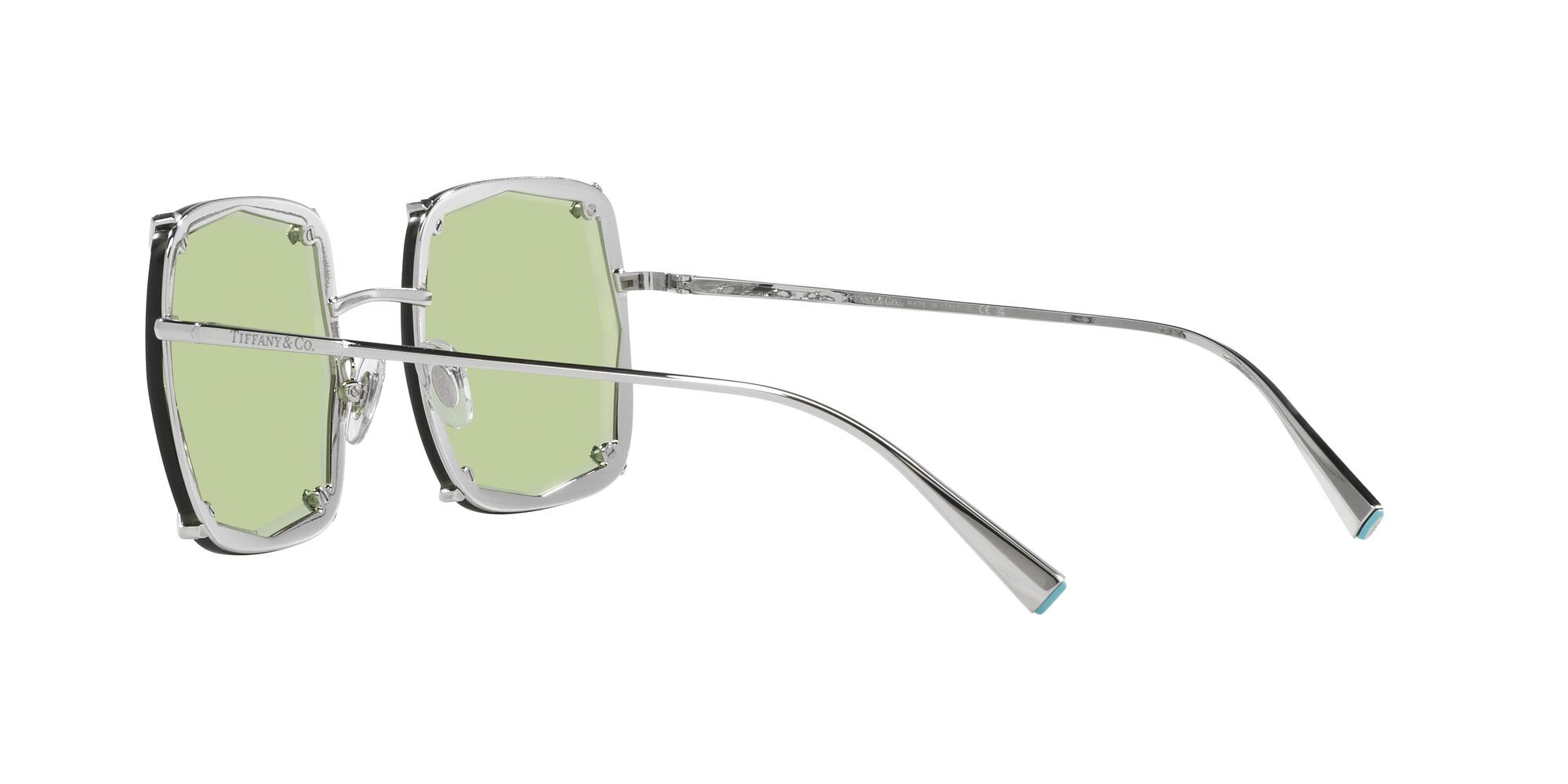 Sonnenbrillen Tiffany TF 3089 (6001/2) farbe argento form quadratisch gläser verde chiaro