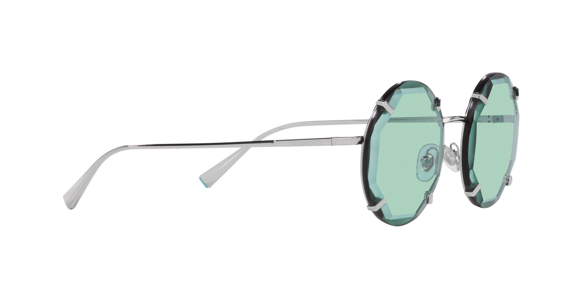 Occhiali da sole Tiffany TF 3091 (6001D9) colore argento forma rotondo lenti azzurro chiaro
