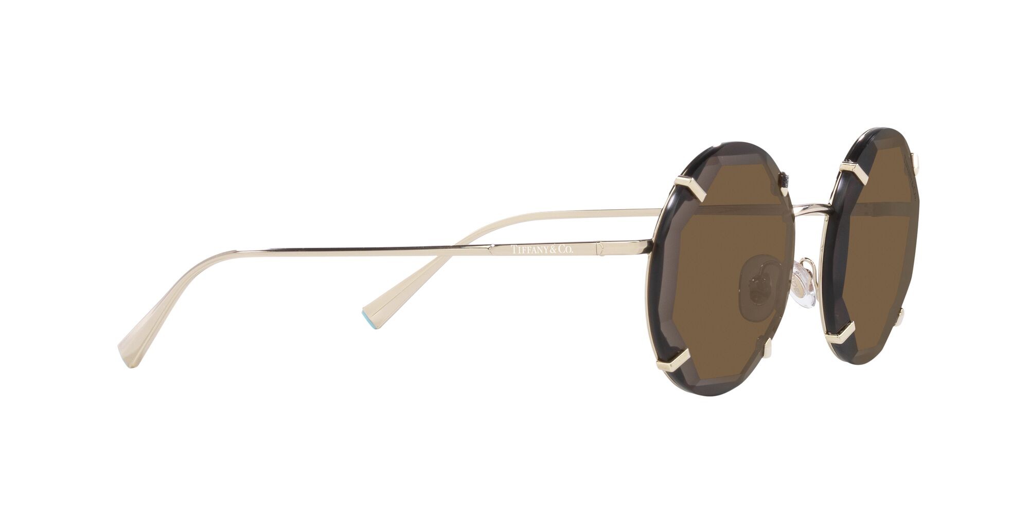 Sonnenbrillen Tiffany TF 3091 (602173) farbe oro pallido form rund gläser marrone scuro