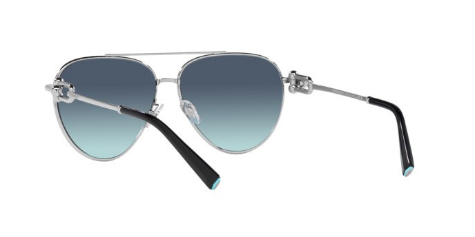 Sonnenbrillen Tiffany TF 3092 (60019S) farbe argento form aviator gläser azzurro sfumato blu