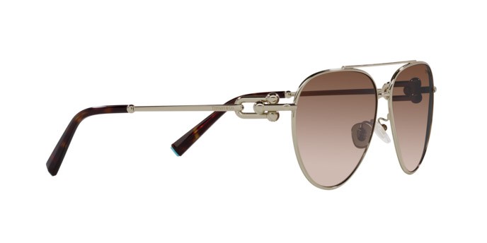 Sonnenbrillen Tiffany TF 3092 (60213B) farbe oro pallido form aviator gläser marrone sfumato