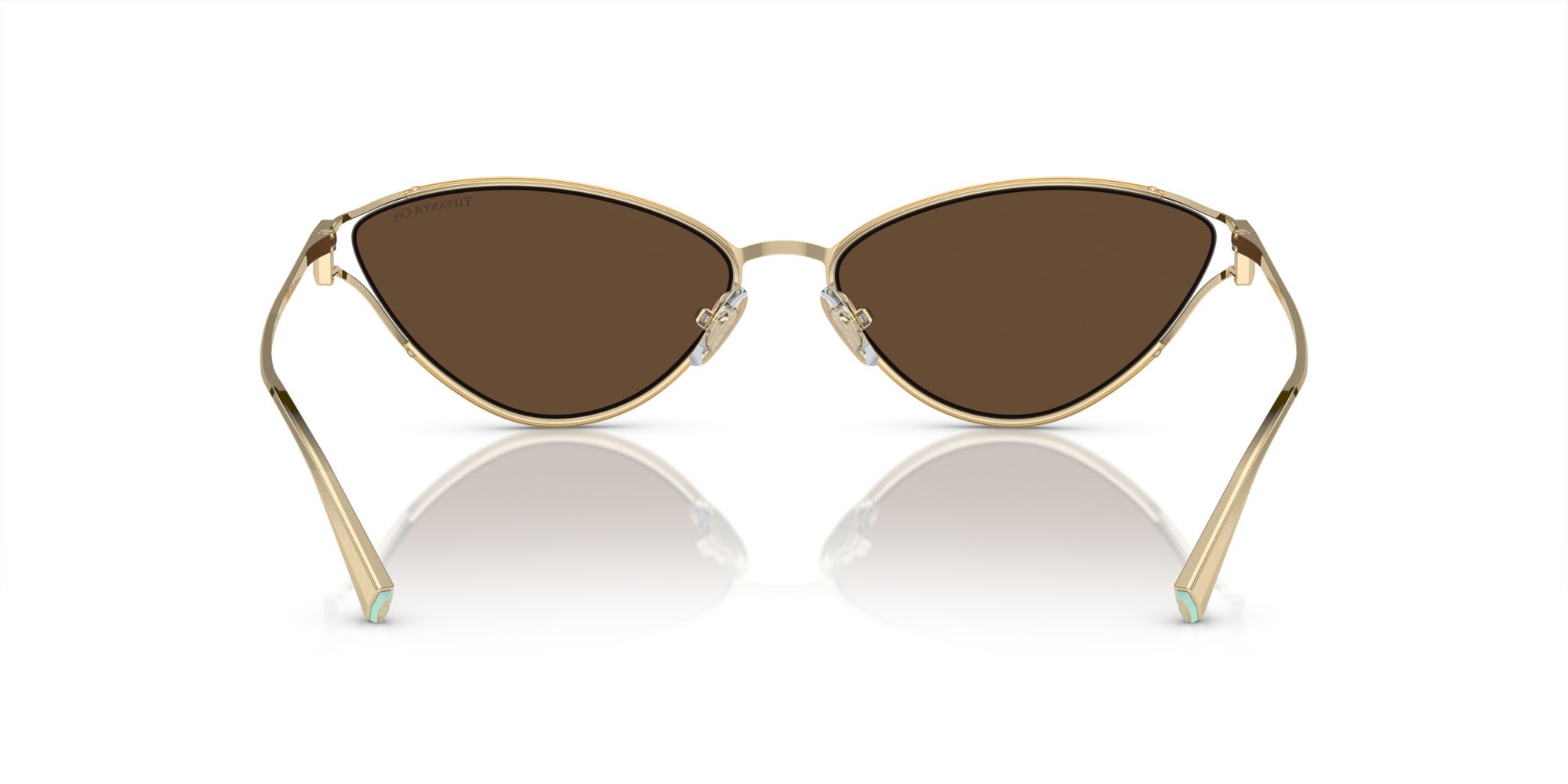 Occhiali da sole Tiffany TF 3095 (61933G) colore oro pallido forma cat eye lenti marrone chiaro