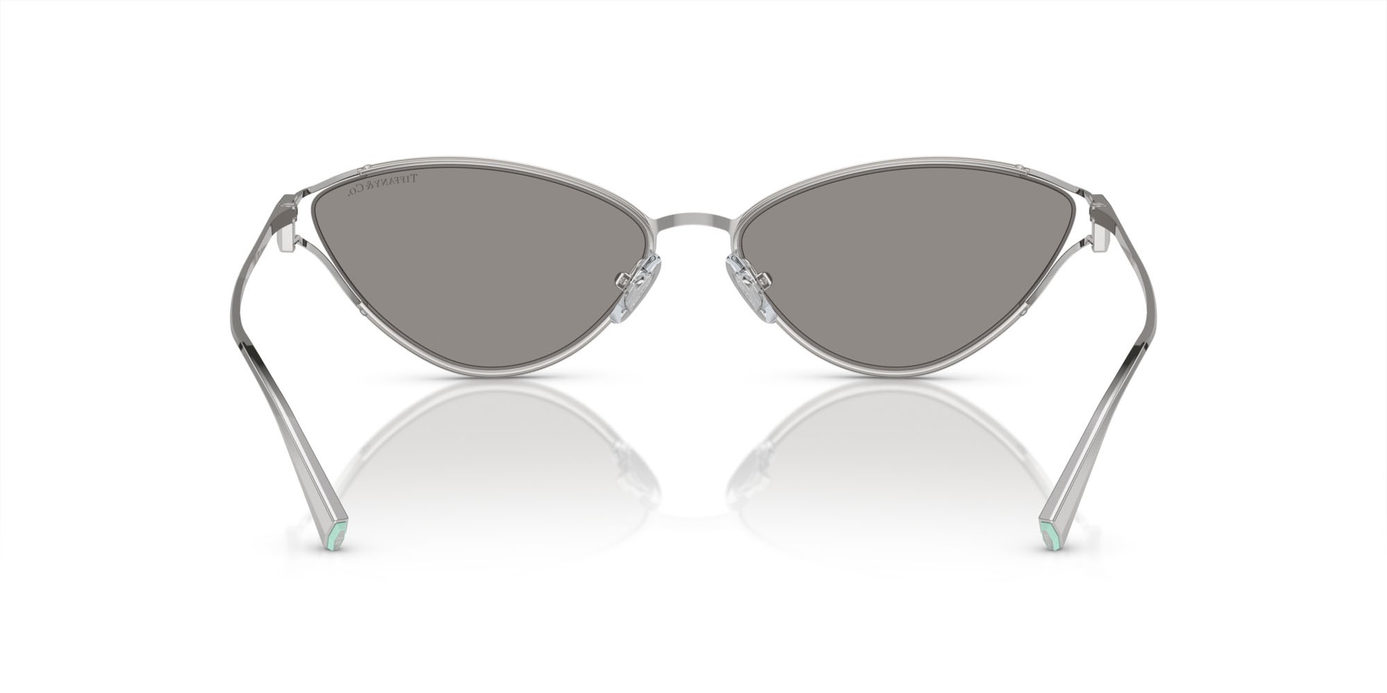 Occhiali da sole Tiffany TF 3095 (61956G) colore argento forma cat eye lenti grigio chiaro specchiato argento