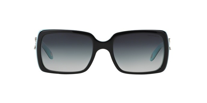 Occhiali da sole Tiffany TF 4047B (80553C) colore top black on azure forma rettangolare lenti gray gradient