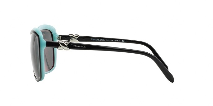 Sunglasses Tiffany TF 4076 (80553F) color top black/blue shape square lenses gray