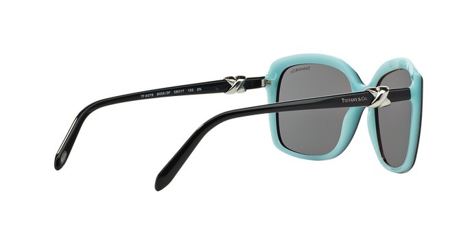 Sunglasses Tiffany TF 4076 (80553F) color top black/blue shape square lenses gray