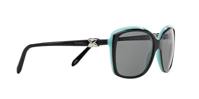 Sunglasses Tiffany TF 4076 (80553F) color top black/blue shape square lenses gray