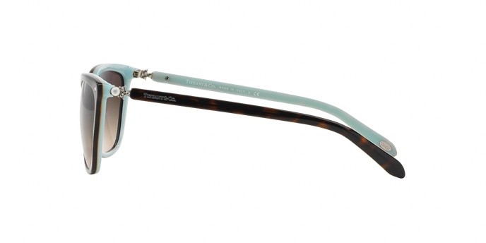 Sunglasses Tiffany TF 4105HB (81343B) color havana/blue shape square lenses brown gradient