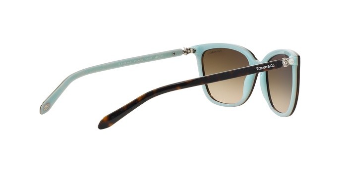Sunglasses Tiffany TF 4105HB (81343B) color havana/blue shape square lenses brown gradient