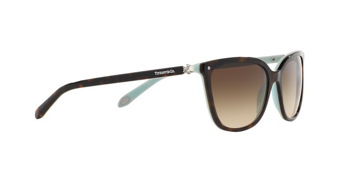 Sunglasses Tiffany TF 4105HB (81343B) color havana/blue shape square lenses brown gradient