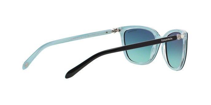 Sunglasses Tiffany TF 4105HB (81939S) color black/striped blue shape square lenses blue gradient